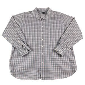 Oak Hill Premium Men's Button Up Shirt 17.5 36/37 Plaid Supima Cotton Non-Iron